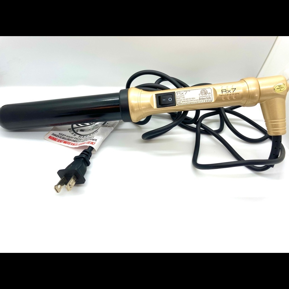 Rx7 Gold Nano Ceramic Ionic 1 1/4” Curling Iron